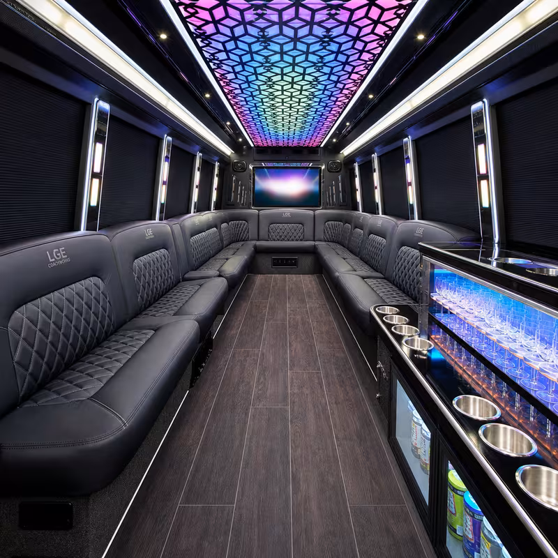 15 Passenger Party Bus Interior