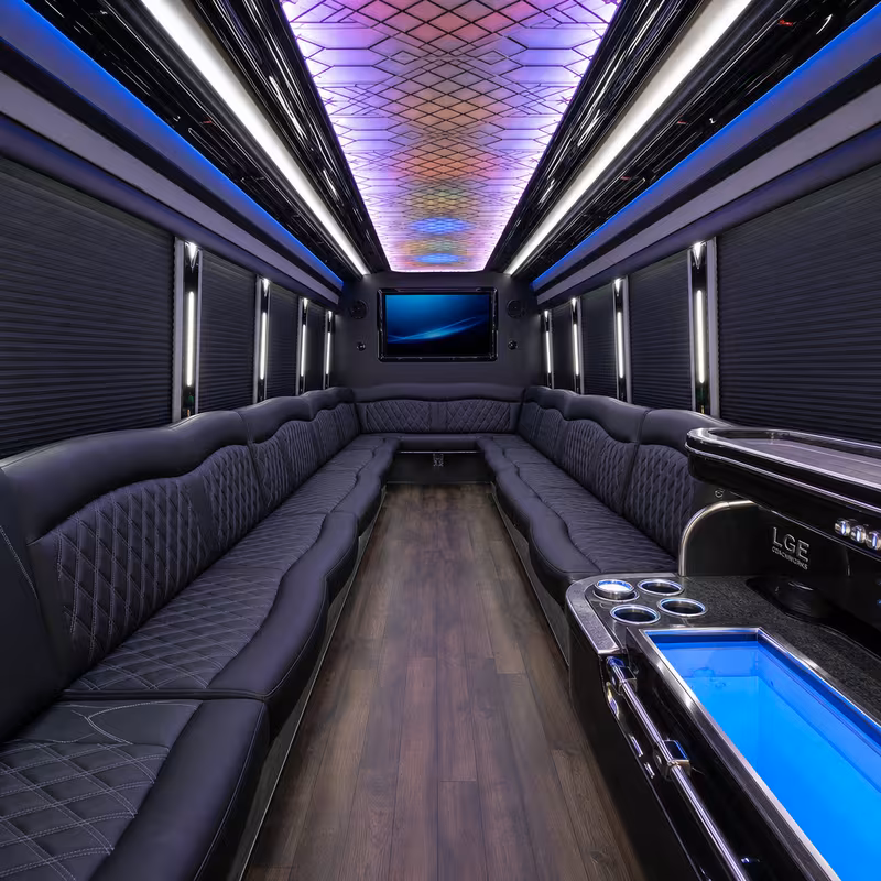 20 Passenger Party Bus Interior