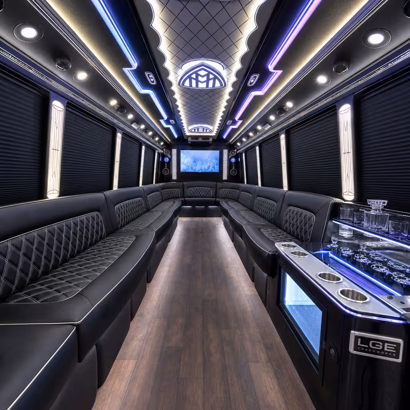 25 Passenger Party Bus Interior