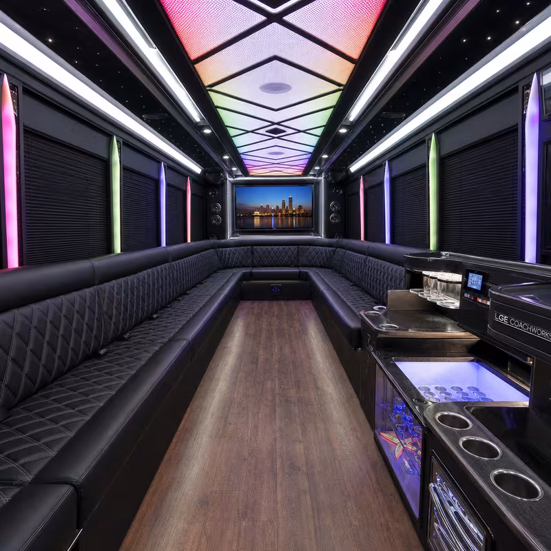 30 Passenger Party Bus Interior