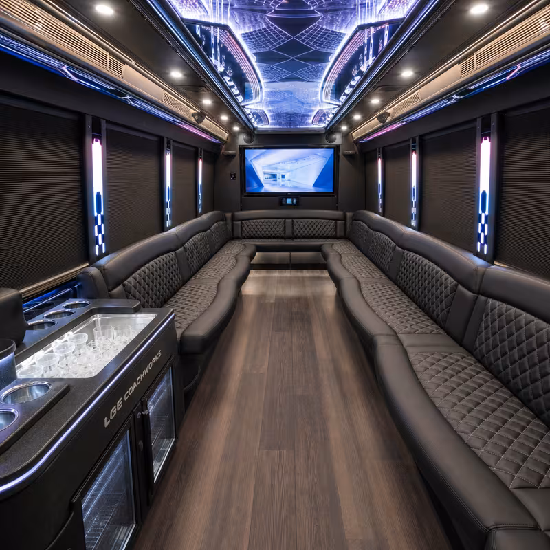 30 Passenger Party Bus Interior