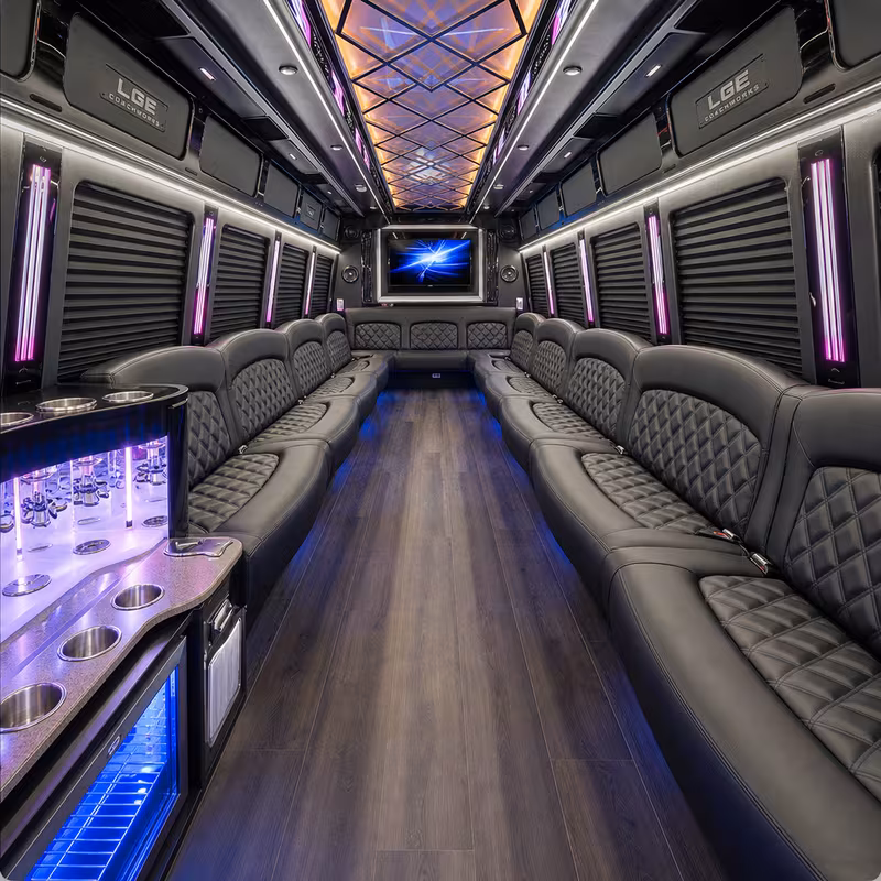 40 Passenger Party Bus Interior