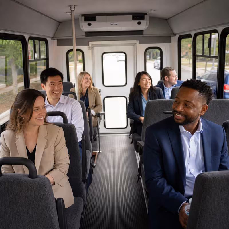 Black Mercedes Sprinter van staged for a Long Beach Corporate Transportation group