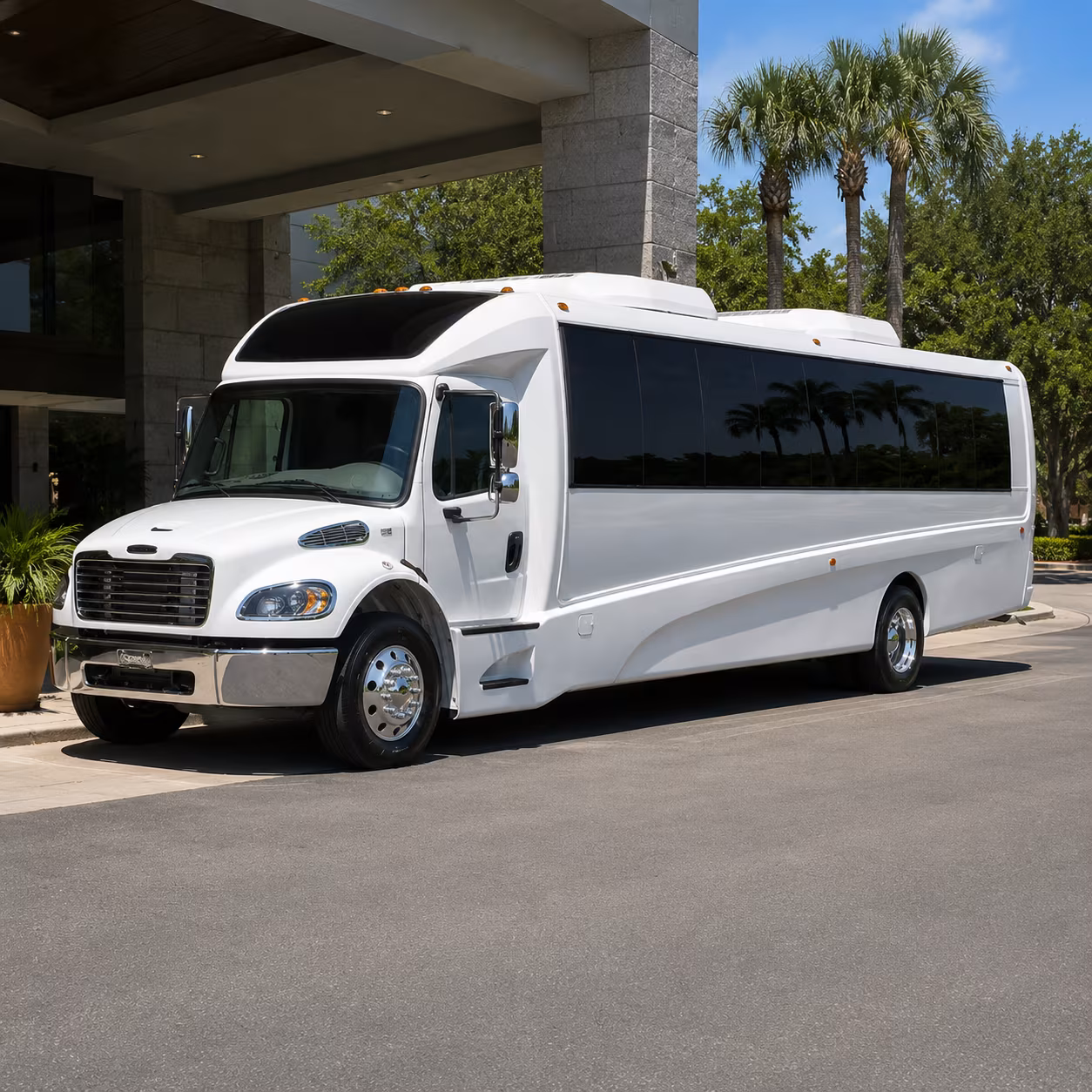 Long Beach Airport Shuttle & Transportation party bus exterior