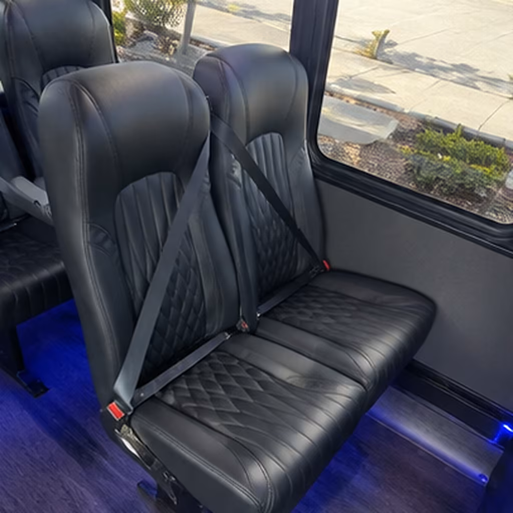 Long Beach Airport Shuttle & Transportation party bus interior
