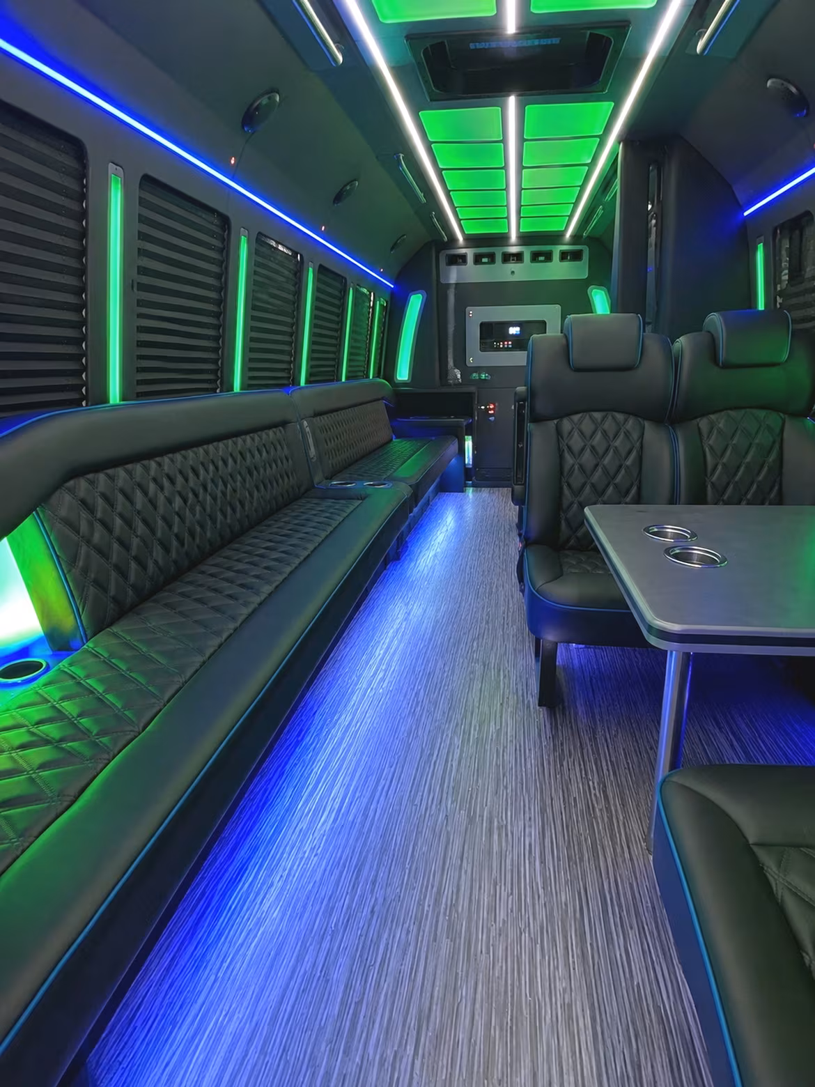 Long Beach Bachelor & Bachelorette Transportation party bus interior