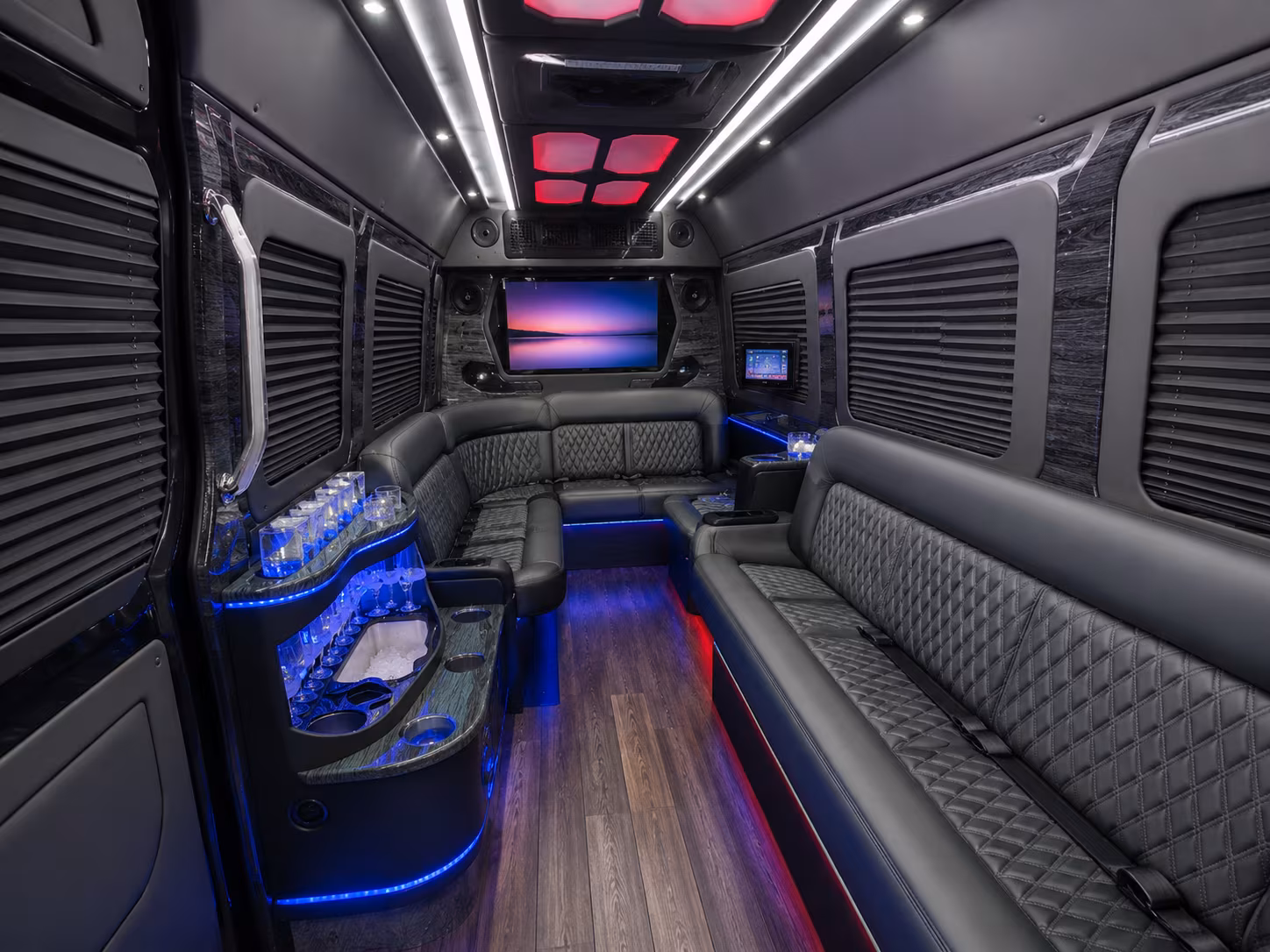 Long Beach Corporate Transportation party bus exterior