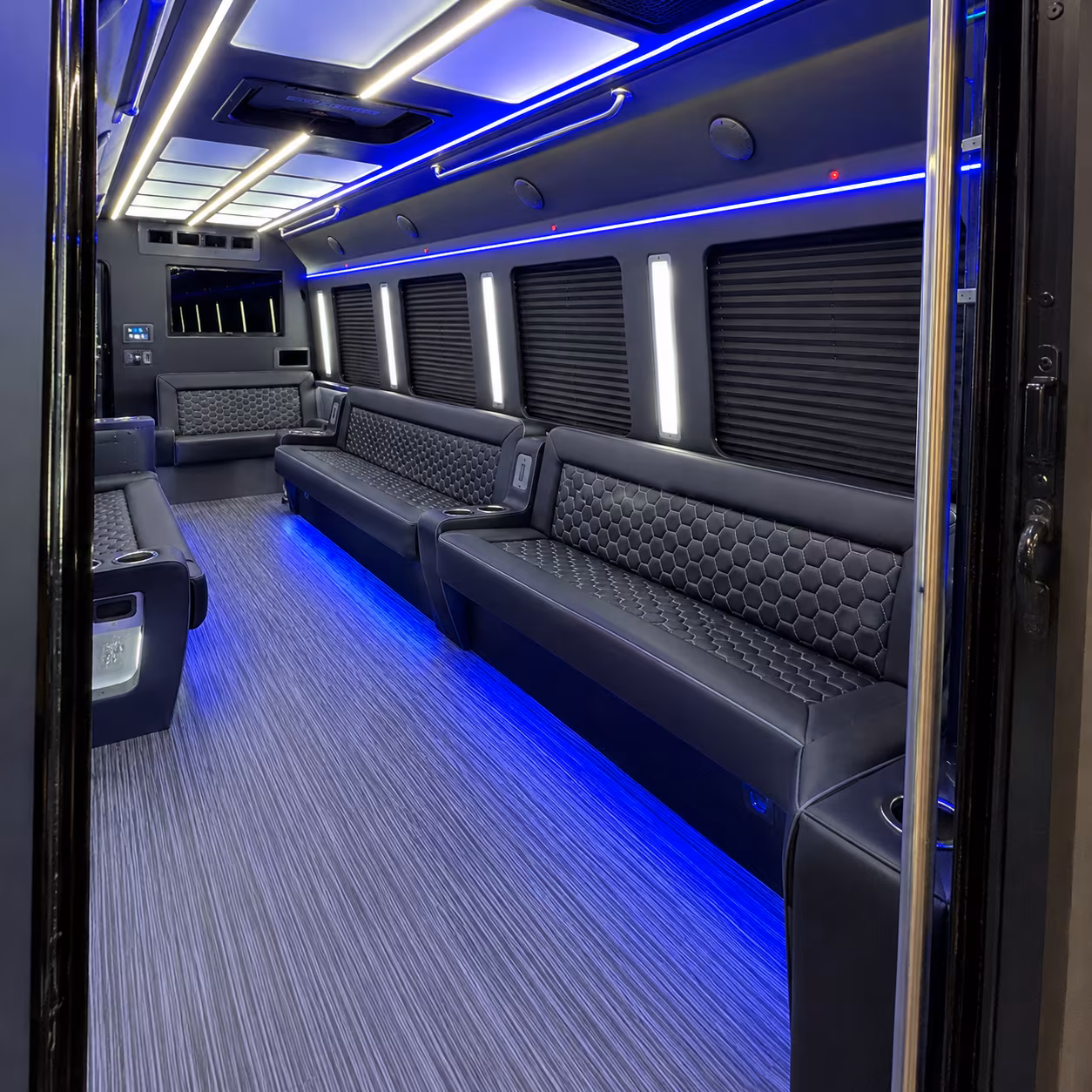 Long Beach Private Event Transportation party bus exterior