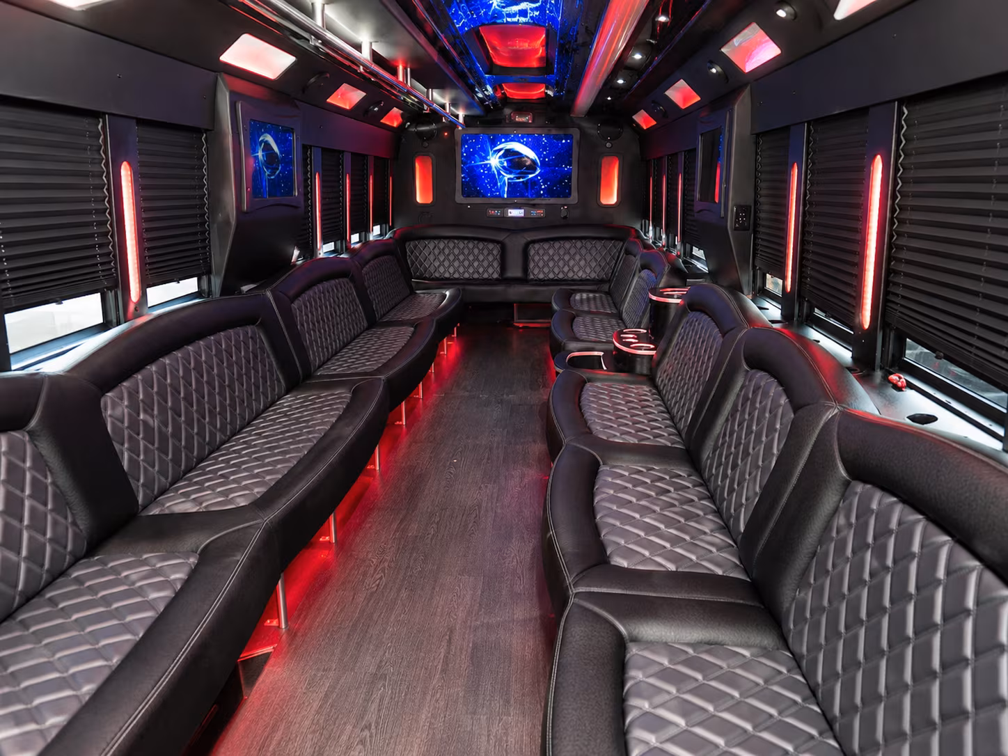 Long Beach Sporting Event Transportation party bus exterior