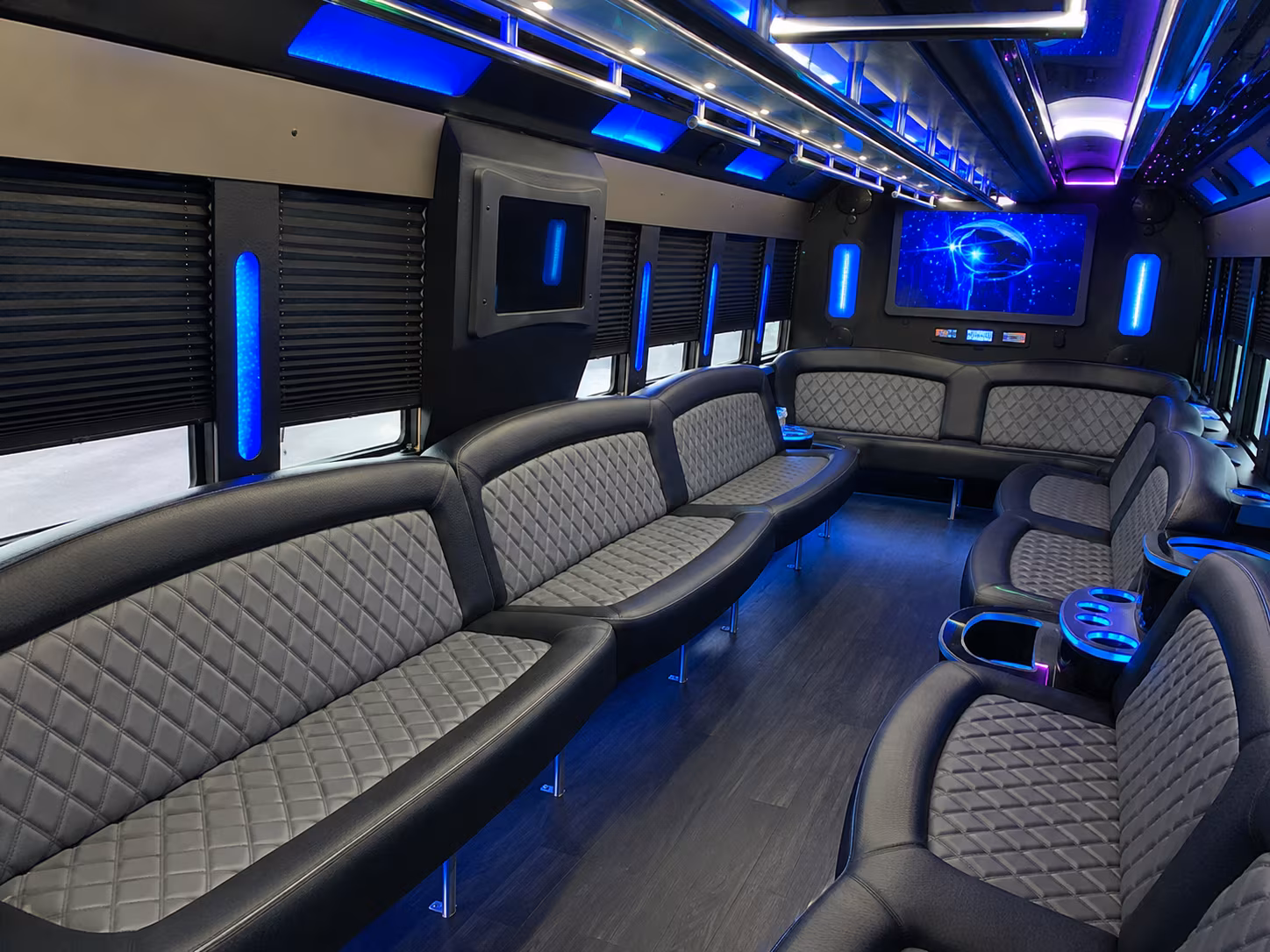 Long Beach Sporting Event Transportation party bus exterior