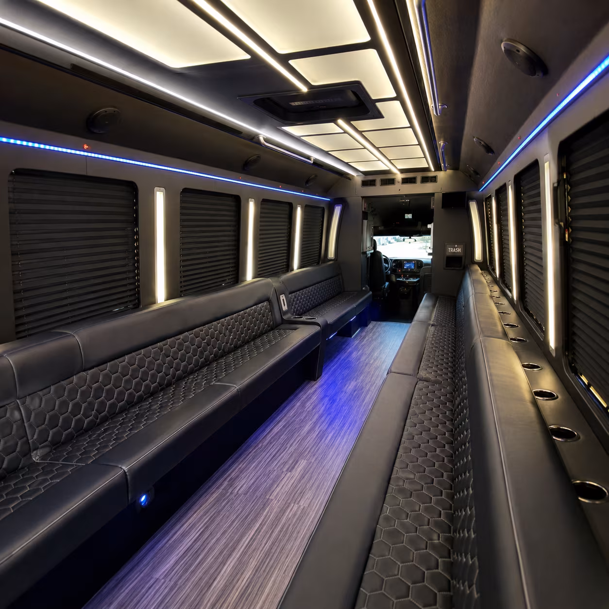 Long Beach Wedding Transportation party bus exterior
