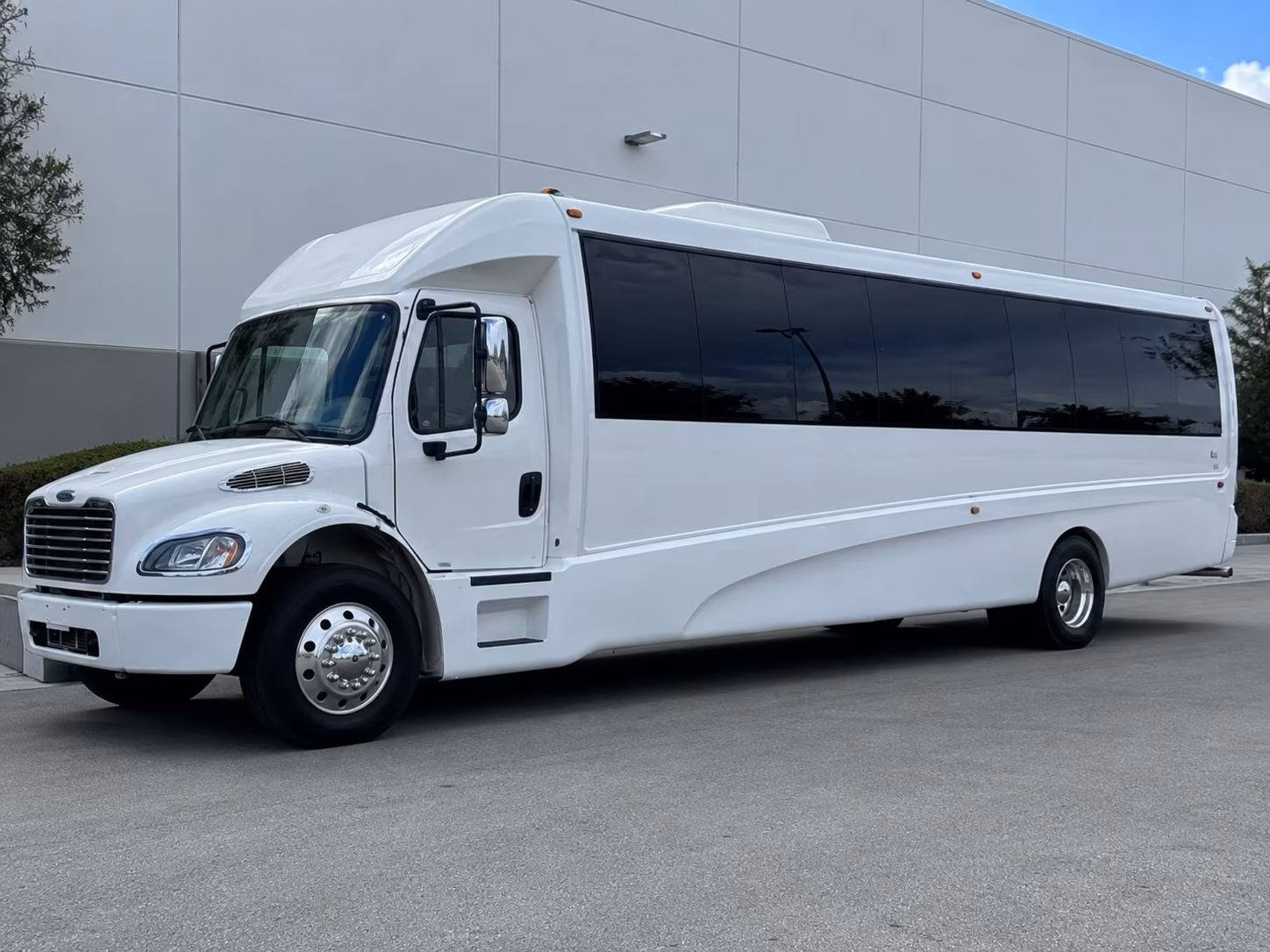 Long Beach Wedding Transportation party bus exterior