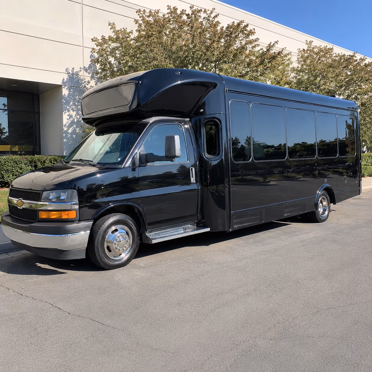 Long Beach Wedding Transportation party bus exterior