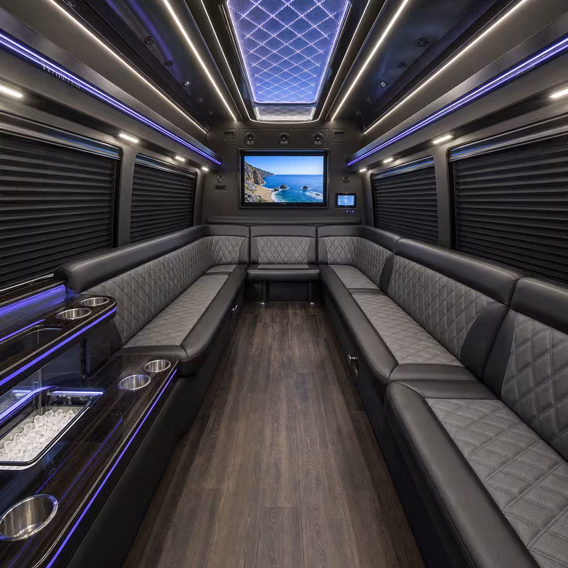 14 Passenger Sprinter Limo Interior